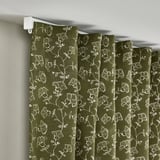 TRYSTÄVMAL Curtains, 1 pair, green/white floral pattern/with heading tape, 57x98 "