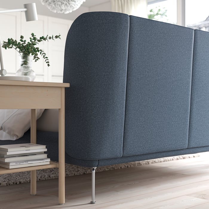 TUFJORD upholstered bed frame, Gunnared blue, Queen IKEA