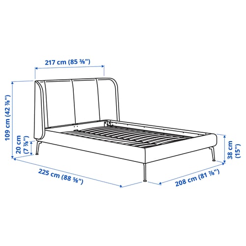 Illustration with measurements for the product: TUFJORD.