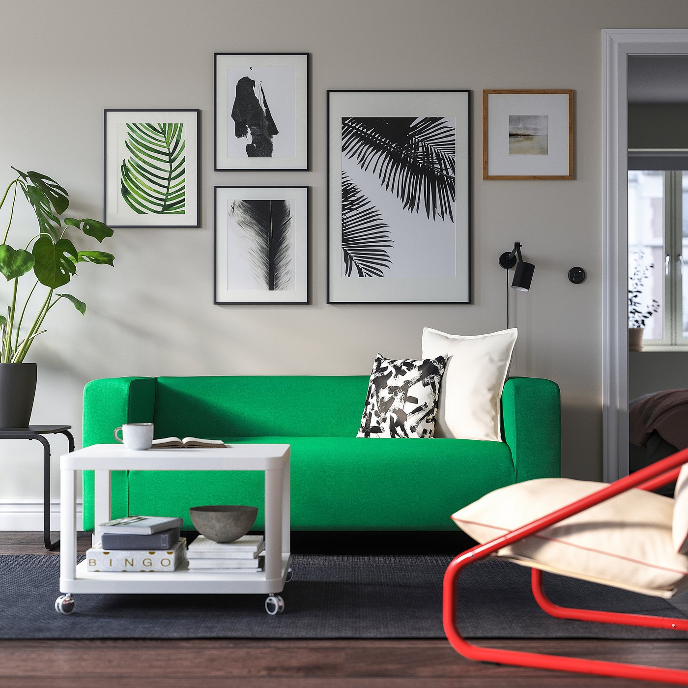 Cushion, white/black 2