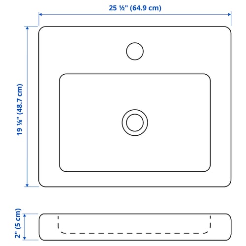 Illustration with measurements for the product: TVÄLLEN.