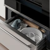 TVÄRSÄKER Range with induction cooktop, Stainless steel