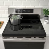 TVÄRSÄKER Range with induction cooktop, Stainless steel