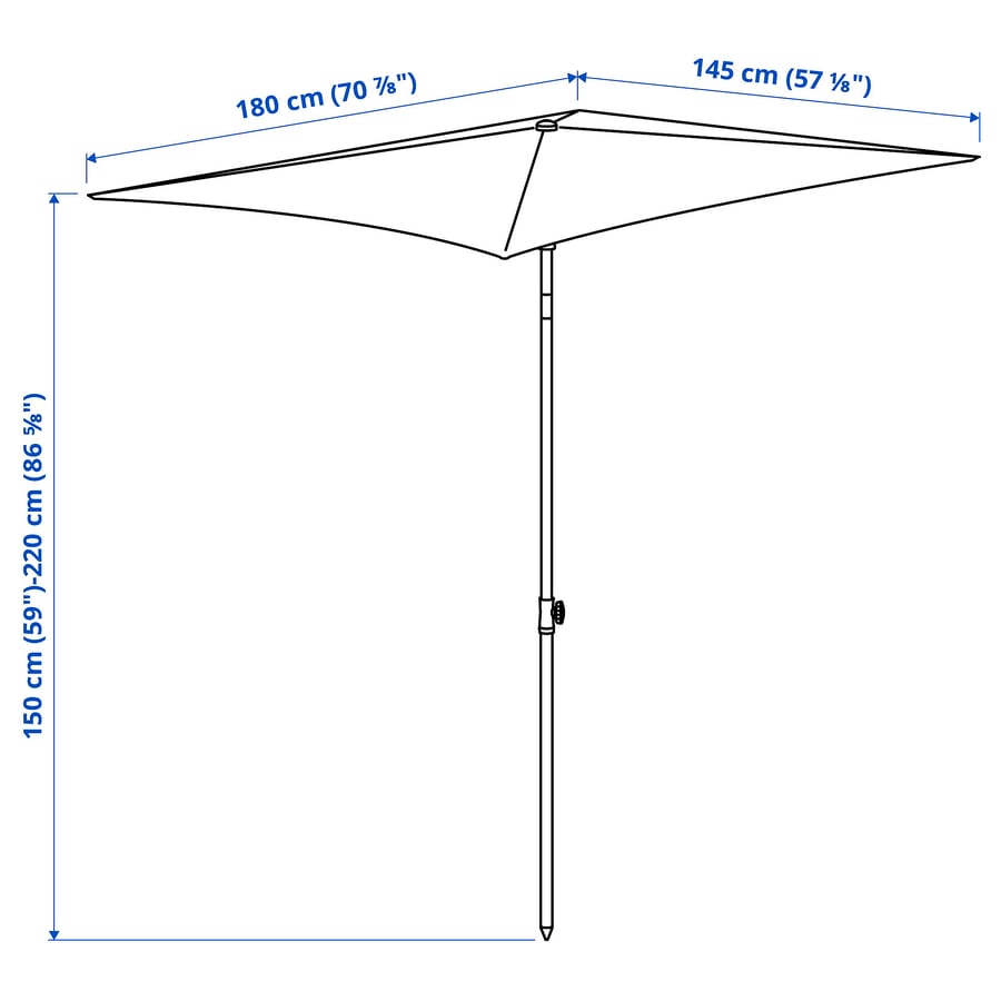 TVETÖ umbrella, tilting/graybeige white, 707/8x571/8" IKEA