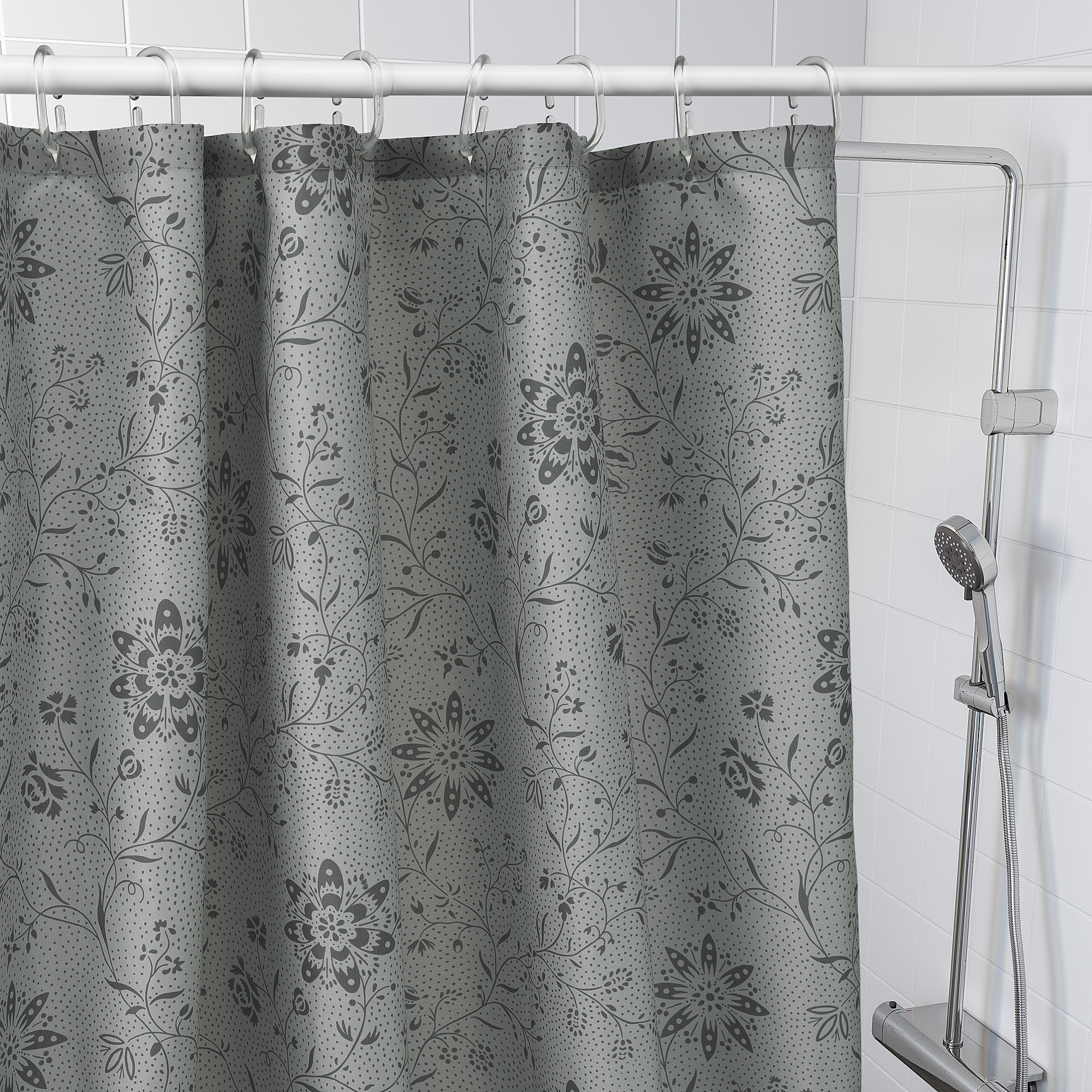 TYCKELN Shower curtain, gray/anthracite, 71x71" IKEA