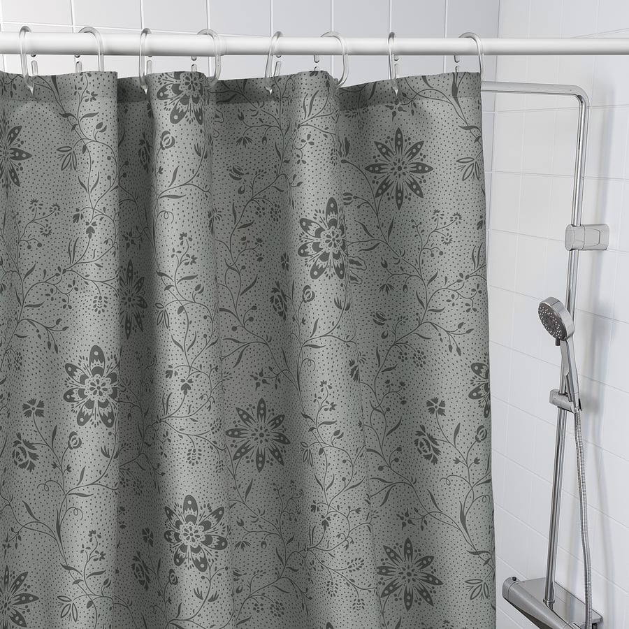TYCKELN Shower curtain, gray/anthracite, 71x71" IKEA