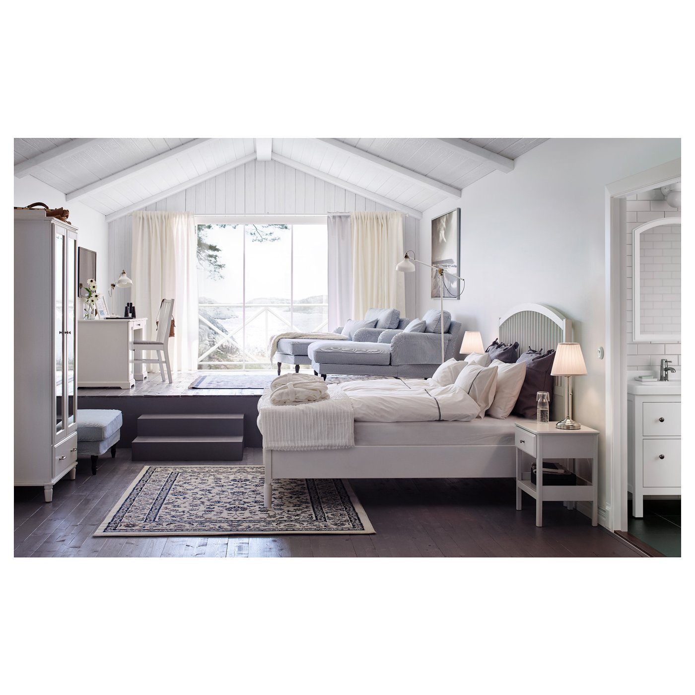 TYSSEDAL Bed frame, white, Espevär, Full IKEA