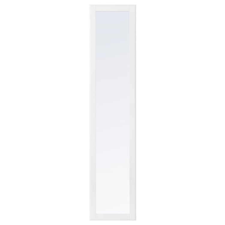TYSSEDAL door with hinges, white/mirror glass, 191/2x903/8" IKEA