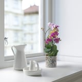 ULLSYREN Plant pot, dotted white, 4 ¾ "