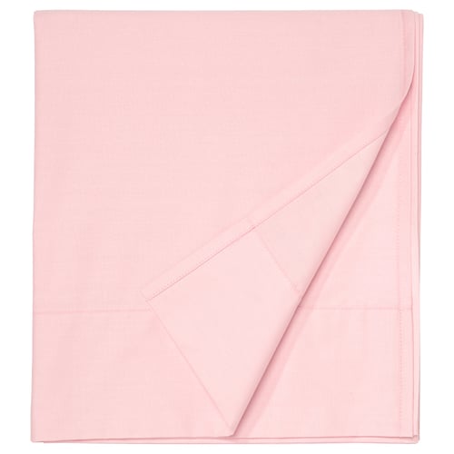 Folded light pink ULLVIDE bed sheet, crisp and soft, rectangular with double-stitched top edge.