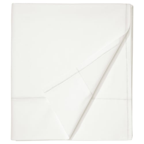 ULLVIDE crisp, soft cotton/lyocell bed sheet, neatly folded with double-layer edge.