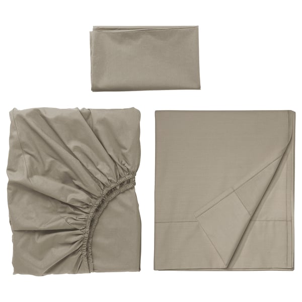 ULLVIDE Sheet set, gray-beige, Twin
