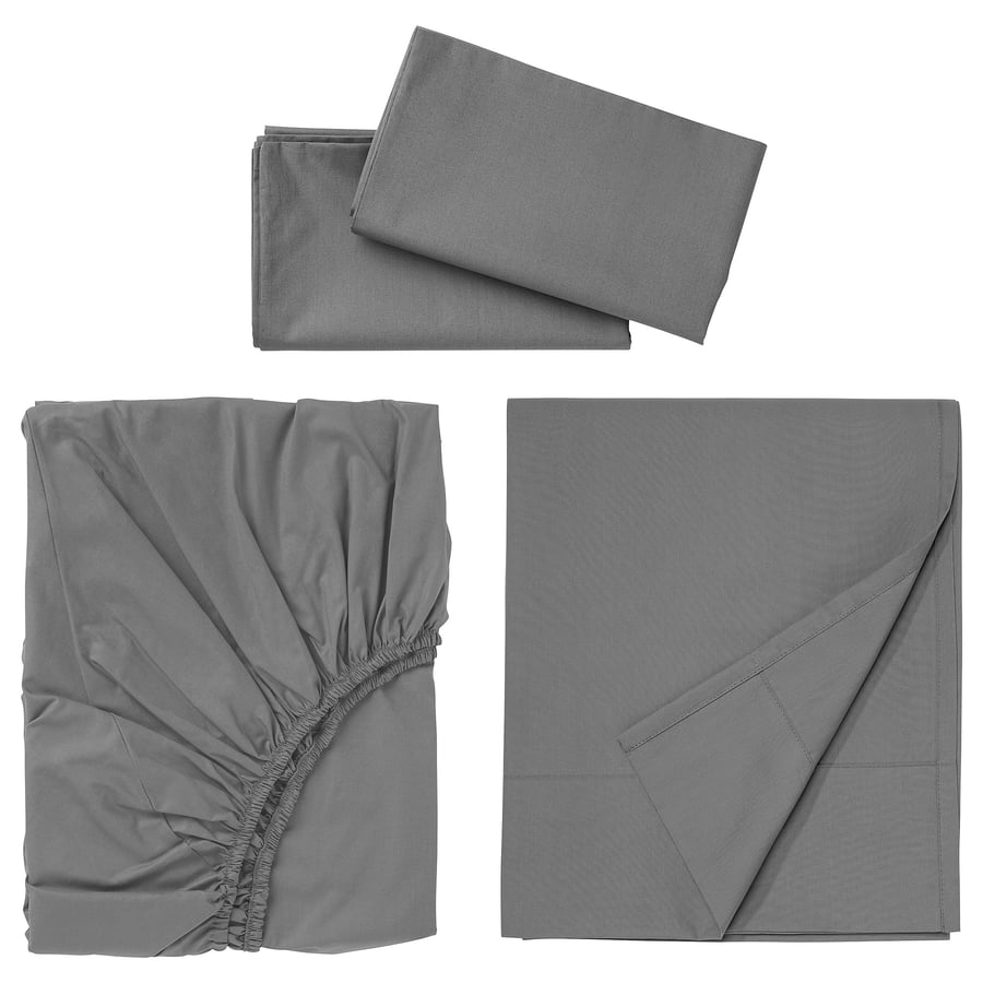 Lolli Living Street Signs Sheet Set - Grey, Full Size, 200 Thread Count Cotton Sateen