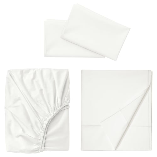 White ULLVIDE bed set - cotton & lyocell, smooth & crisp.