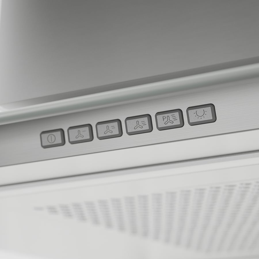 UNDANTAG ceilingmounted range hood, Stainless steel/glass IKEA