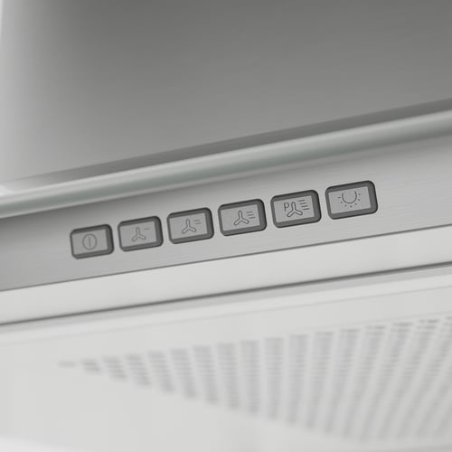 UNDANTAG ceilingmounted range hood, Stainless steel/glass IKEA