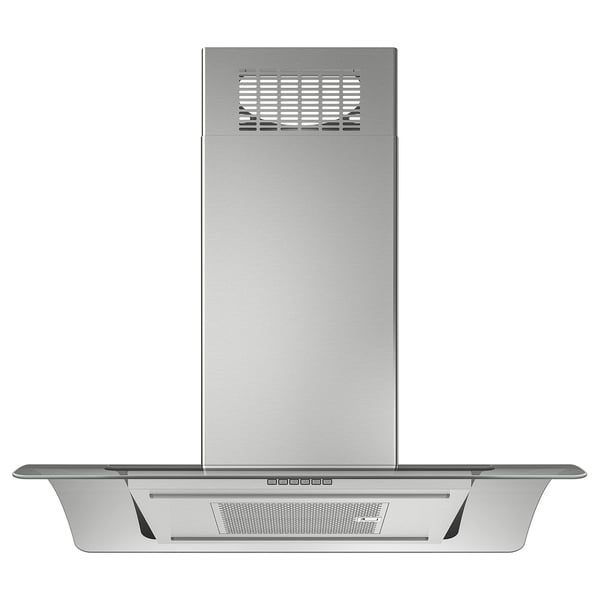 UNDANTAG ceilingmounted range hood, Stainless steel/glass IKEA