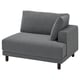 UPPÅKRA 1.5-seat module, with armrest right/Johanneshov dark gray