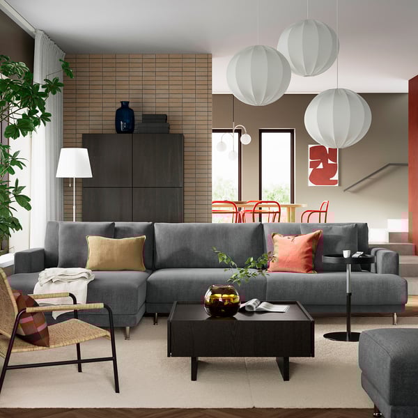 UPPÅKRA 1.5-seat module, with armrest right/Johanneshov dark gray