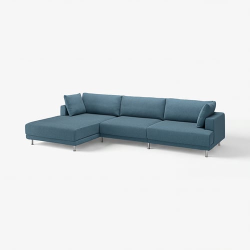 UPPÅKRA 4.5-seat mod sofa, with chaise, left/Axvall dark gray-blue