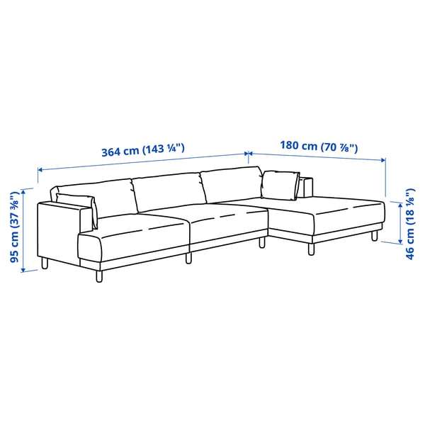 UPPÅKRA 4.5-seat mod sofa, with chaise, right/Samsala dark brown