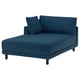UPPÅKRA Chaise longue module, with armrest left/Samsala dark blue