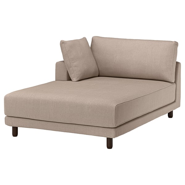 UPPÅKRA Chaise longue module, with armrest left/Samsala gray-beige