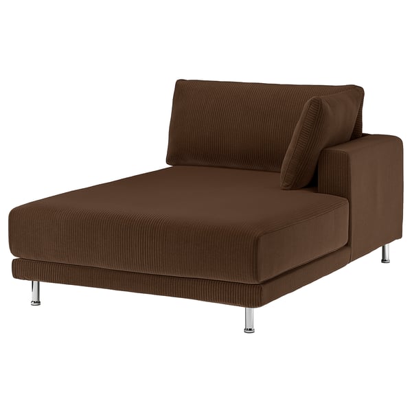 UPPÅKRA Chaise longue module, with armrest right/Samsala dark brown