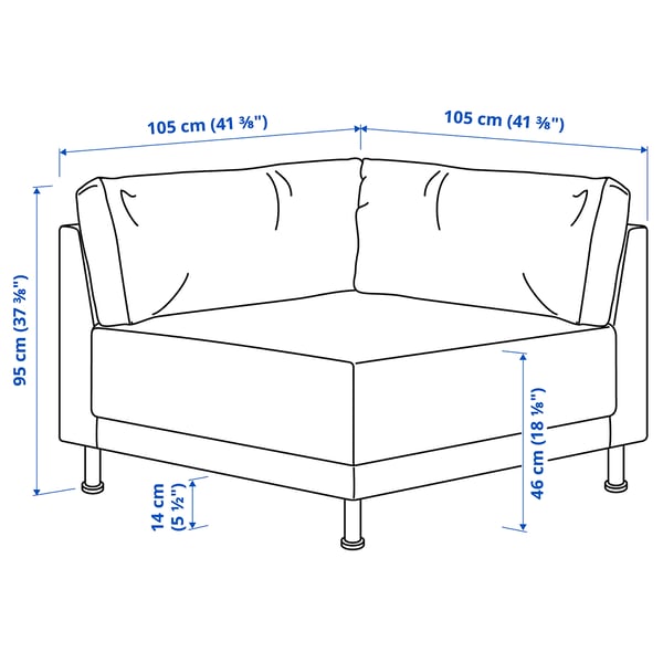 UPPÅKRA Corner module, Samsala gray-beige