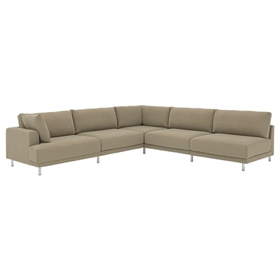 UPPÅKRA Mod corner sofa, 6 seat, with open end, right/Johanneshov brown-beige