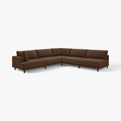UPPÅKRA Mod corner sofa, 6 seat, with open end, right/Samsala dark-brown