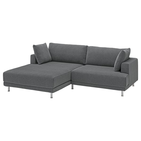 UPPÅKRA Sectional, 3-seat, with chaise, left/Johanneshov dark gray