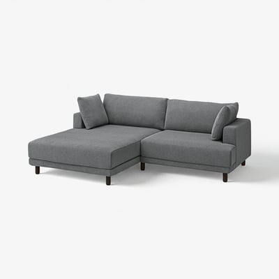 UPPÅKRA Sectional, 3-seat, with chaise, left/Johanneshov dark gray