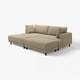 UPPÅKRA beige sectional sofa, modular, fabric-covered, deep cushions, wooden legs.