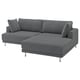 UPPÅKRA Sectional, 3-seat, with chaise, right/Johanneshov dark gray