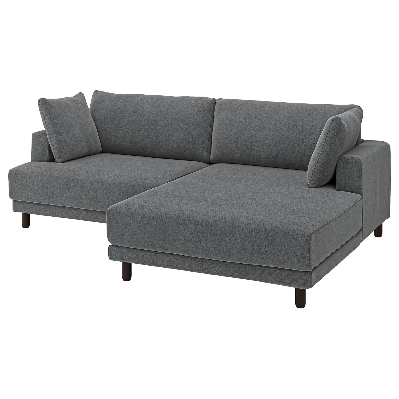 Sectional, 3-Seat, With Chaise, Right/Johanneshov Dark Gray