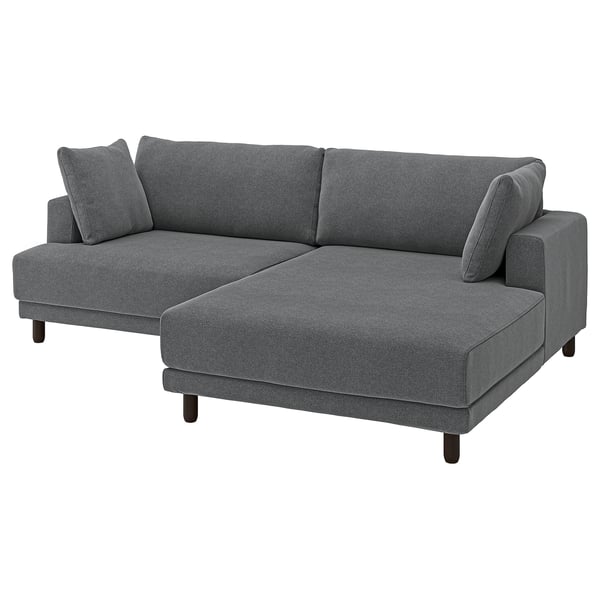 UPPÅKRA Sectional, 3-seat, with chaise, right/Johanneshov dark gray