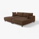 Brown UPPÅKRA sectional sofa with cushions, modern design.