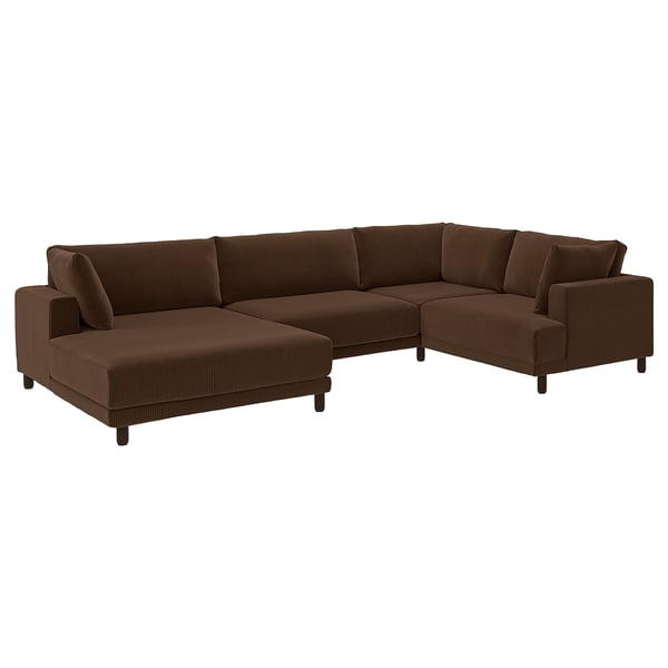 UPPÅKRA U-shaped sofa, 4,5-seat, with chaise, left/Samsala dark brown