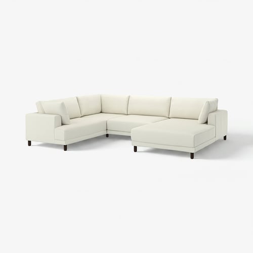UPPÅKRA U-shaped sofa, 4,5-seat, with chaise, right/Axvall off-white