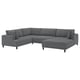 UPPÅKRA U-shaped sofa, 4,5-seat, with chaise, right/Johanneshov dark gray