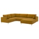 UPPÅKRA U-shaped sofa, 4,5-seat, with chaise, right/Samsala yellow-brown