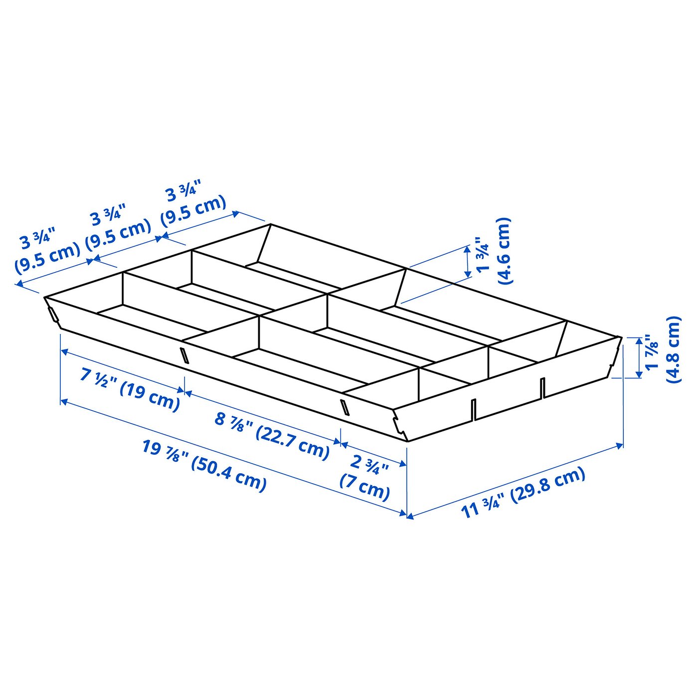 UPPDATERA Adjustable add-on tray, white, 10x19 ½ - IKEA