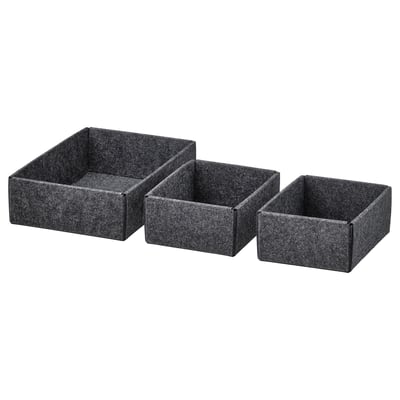 UPPDATERA Box, set of 3, gray