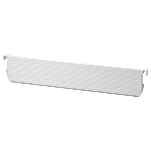 An UPPDATERA white plastic drawer divider, adjustable, organising items inside drawers.