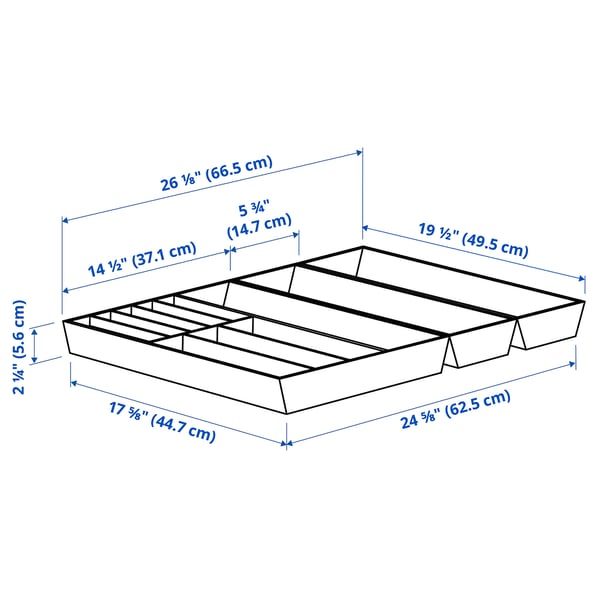 UPPDATERA Flatware tray/2 utensil trays, light bamboo, 26x19 1/2 "