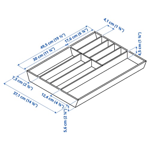UPPDATERA flatware tray, light bamboo, 15x19 ½" IKEA