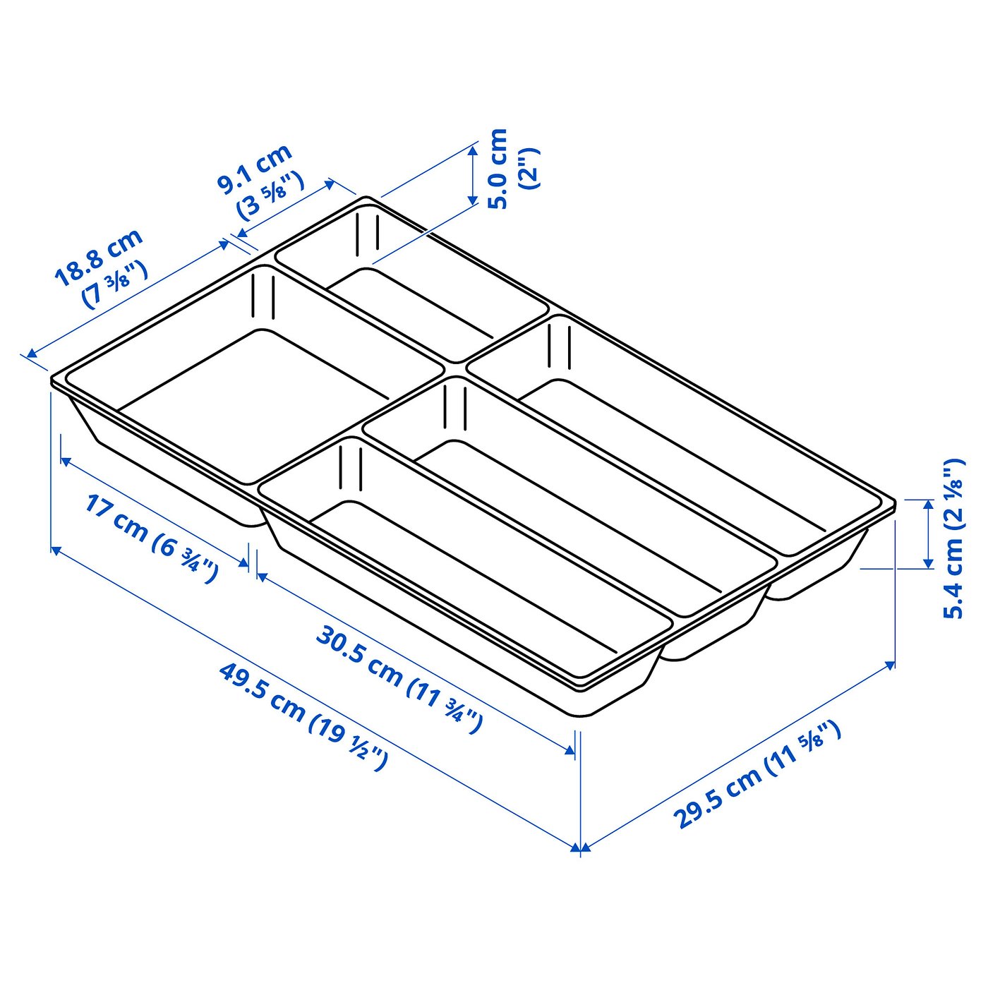 Flatware tray, white 3