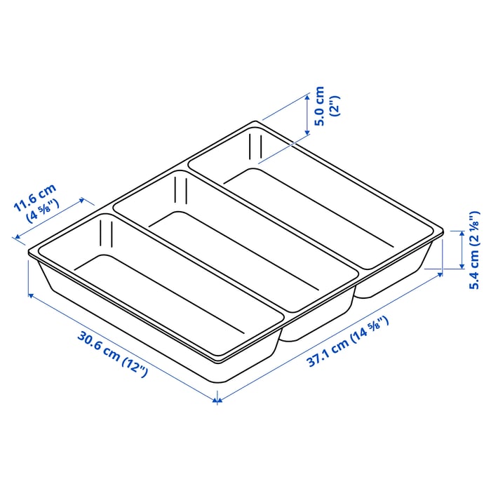 UPPDATERA flatware tray, white, 15x12" IKEA