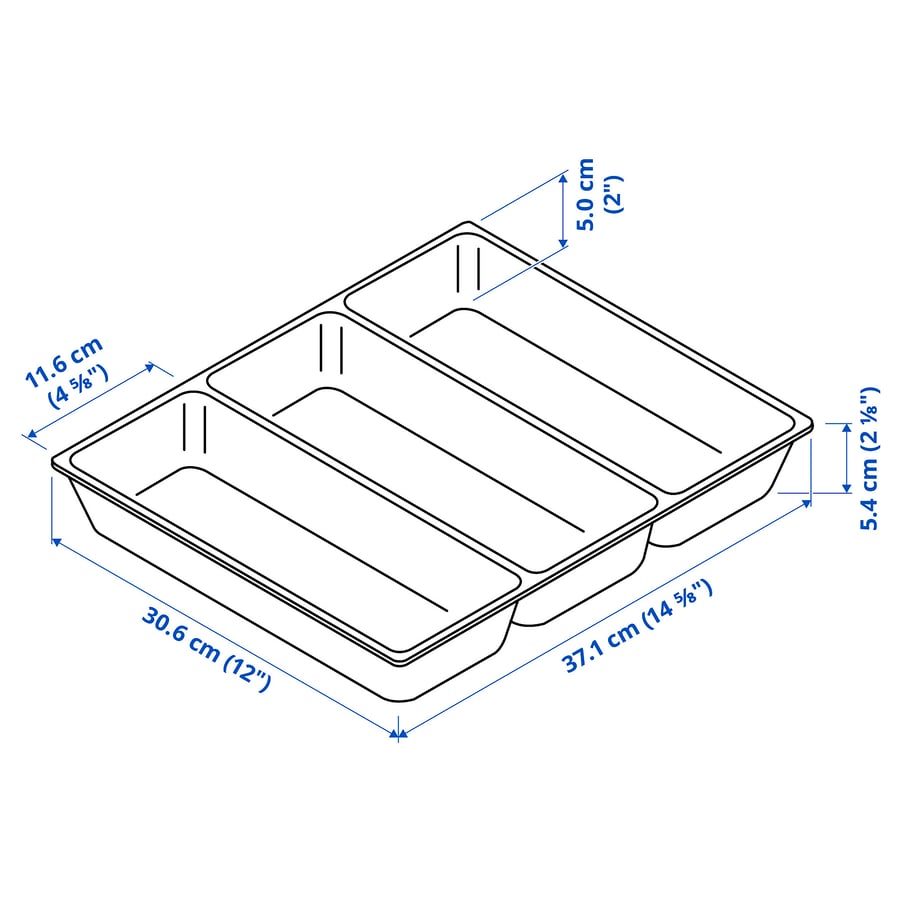UPPDATERA flatware tray, white, 15x12" IKEA